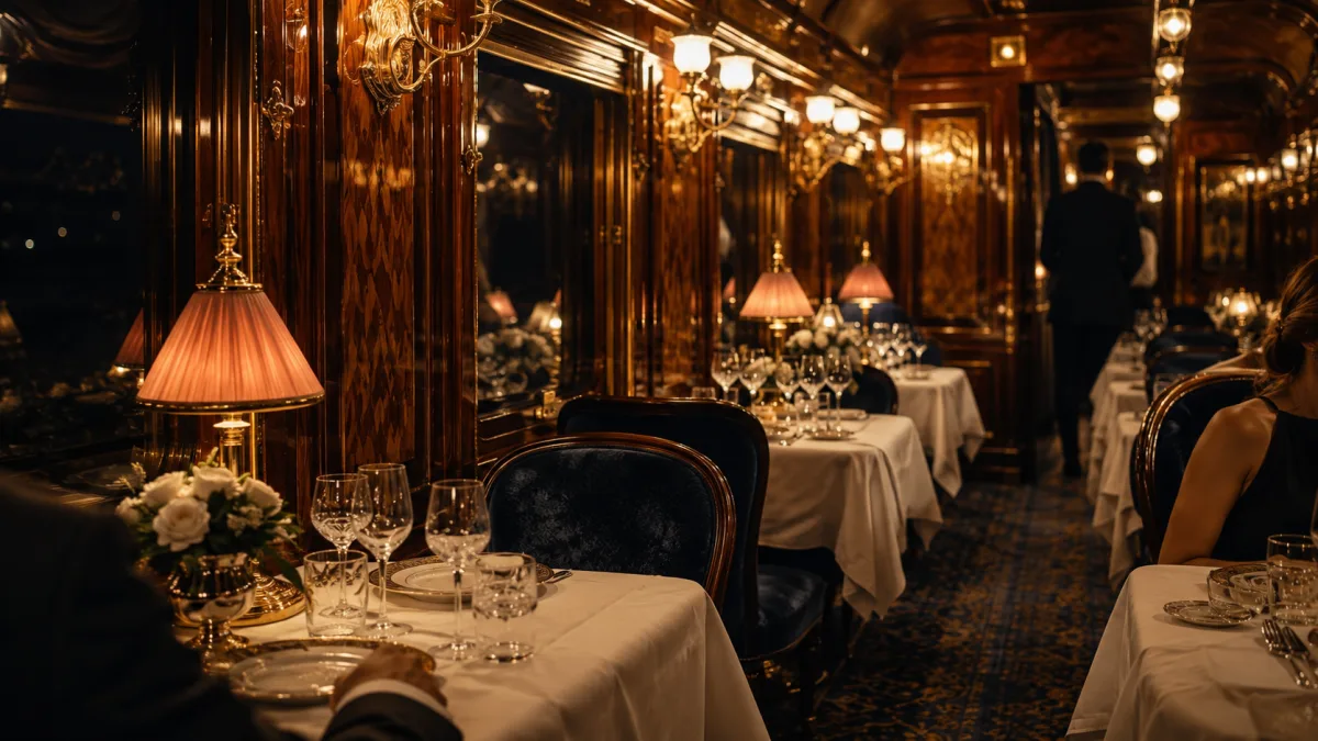 Vagón-restaurante del Al Ándalus con decoración de los años 20
